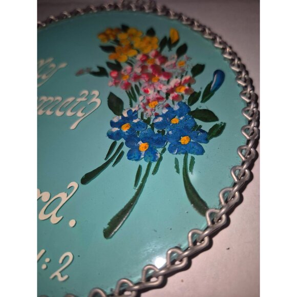 Hand-Painted Religious Wall Plaques With Bible Verses Floral Design - Picture 3 of 12